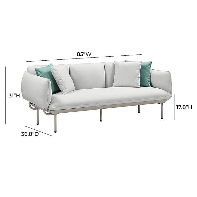 Outdoor Laurine Light Gray Sofa - Thumbnail - Image 6