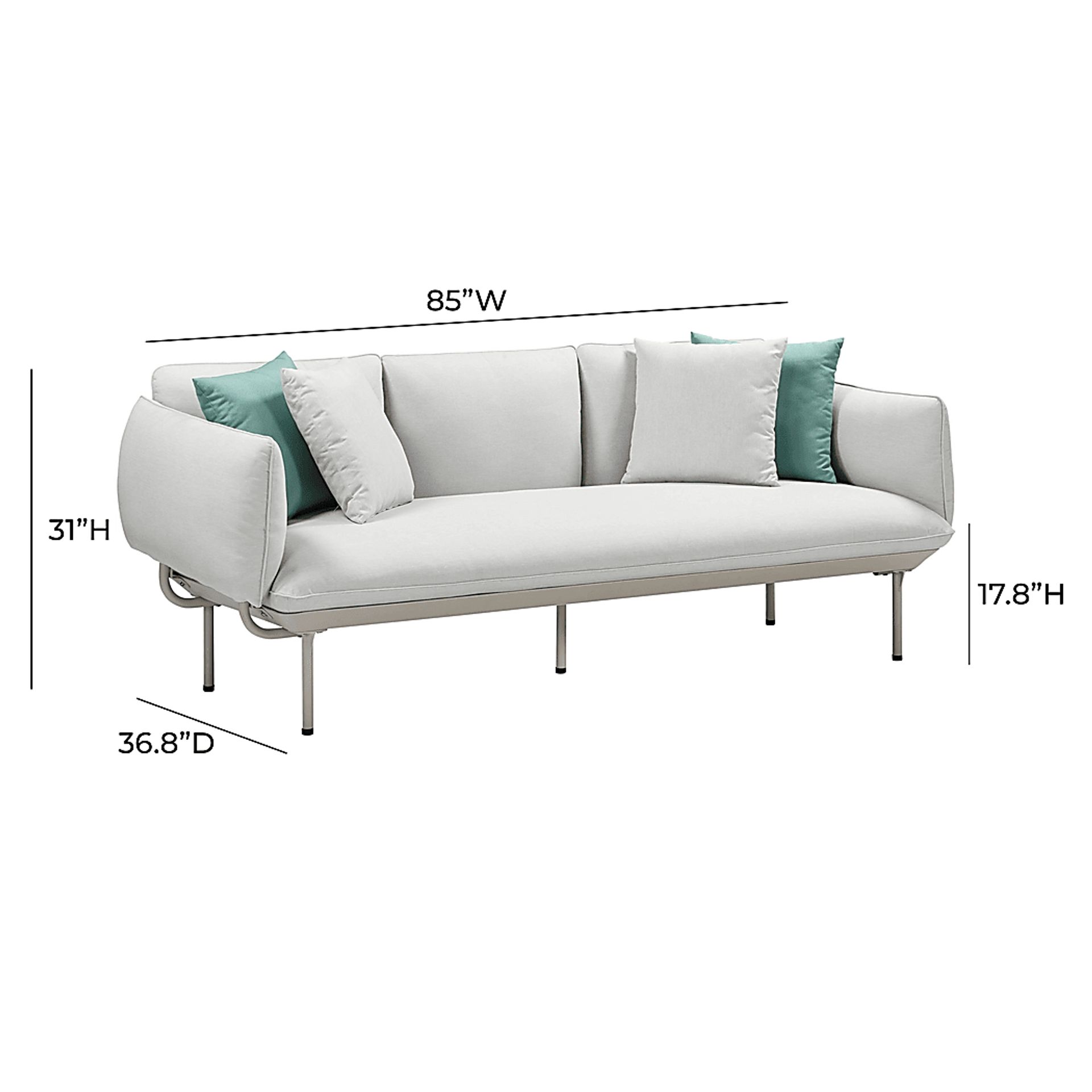 Outdoor Laurine Light Gray Sofa - Image 6