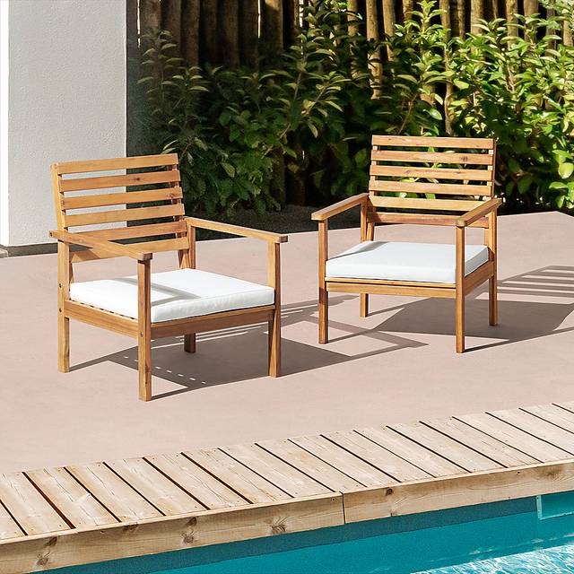 Outdoor Laverkin Brown Dining Chair, Set of 2 - Thumbnail - Image 2