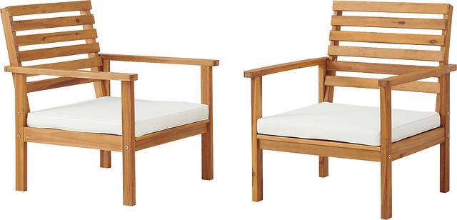 Outdoor Laverkin Brown Dining Chair, Set of 2 - Thumbnail - Image 1
