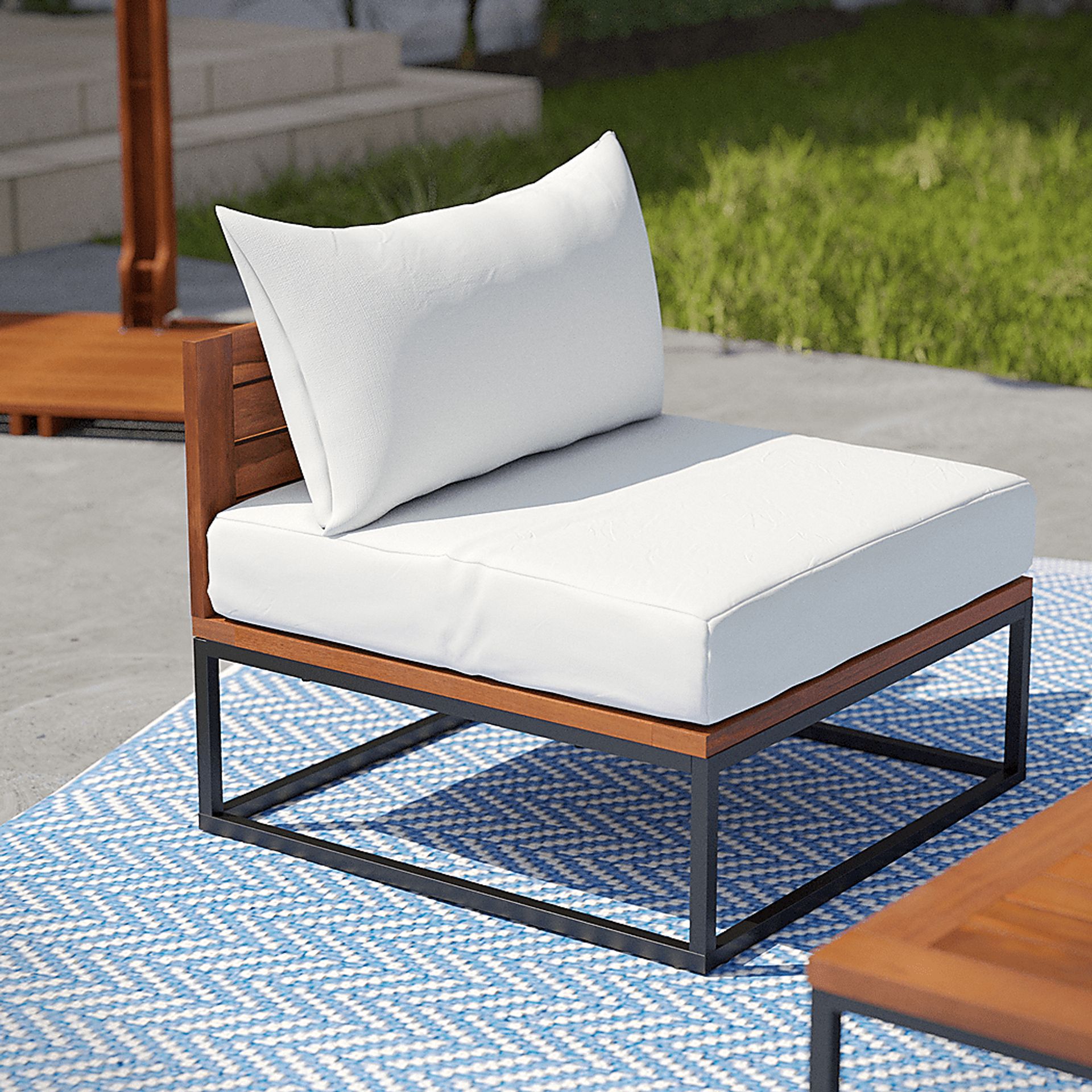 Outdoor Laverne Modular White Sofa and Cocktail Table, Set of 2 - Image 12