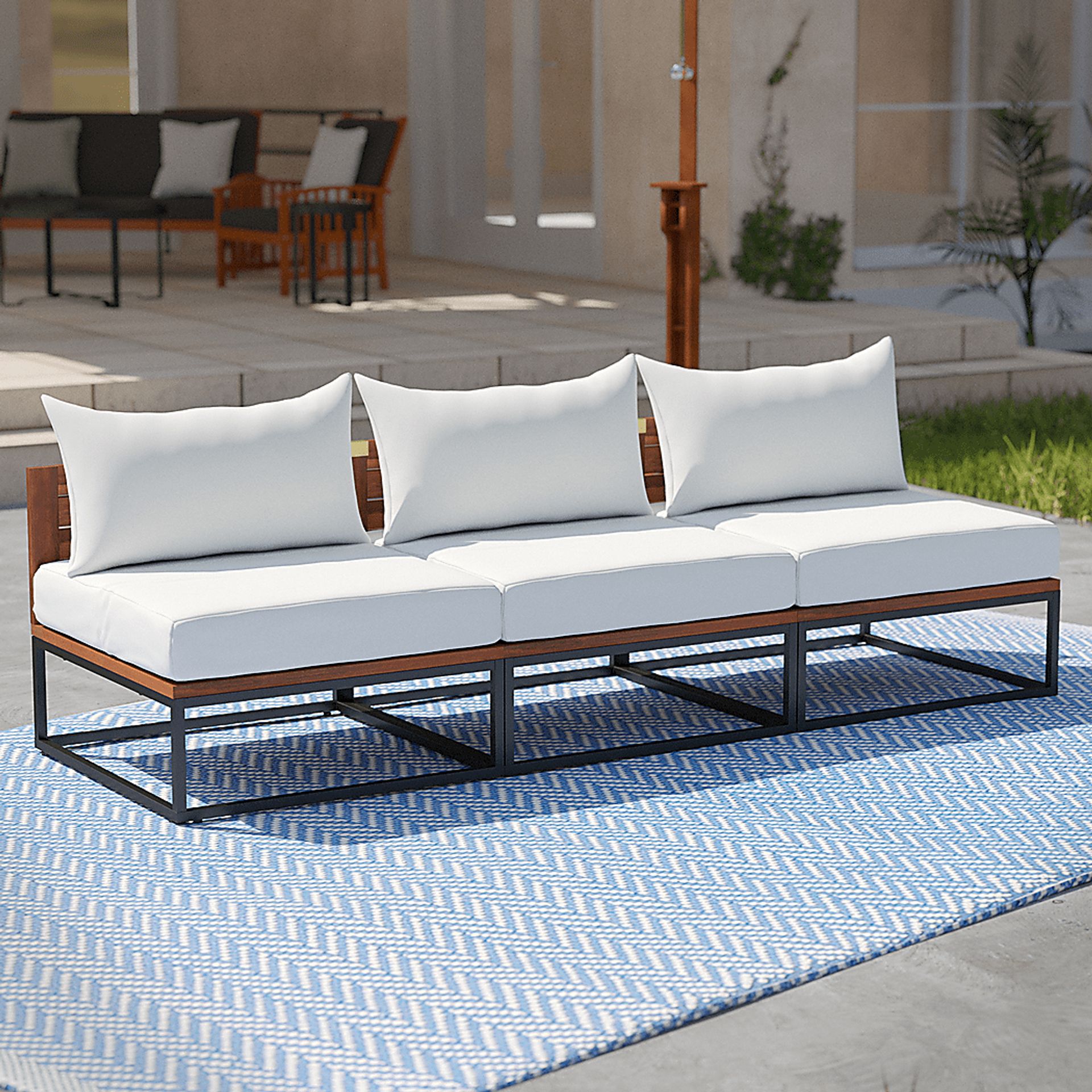Outdoor Laverne Modular White Sofa - Image 2