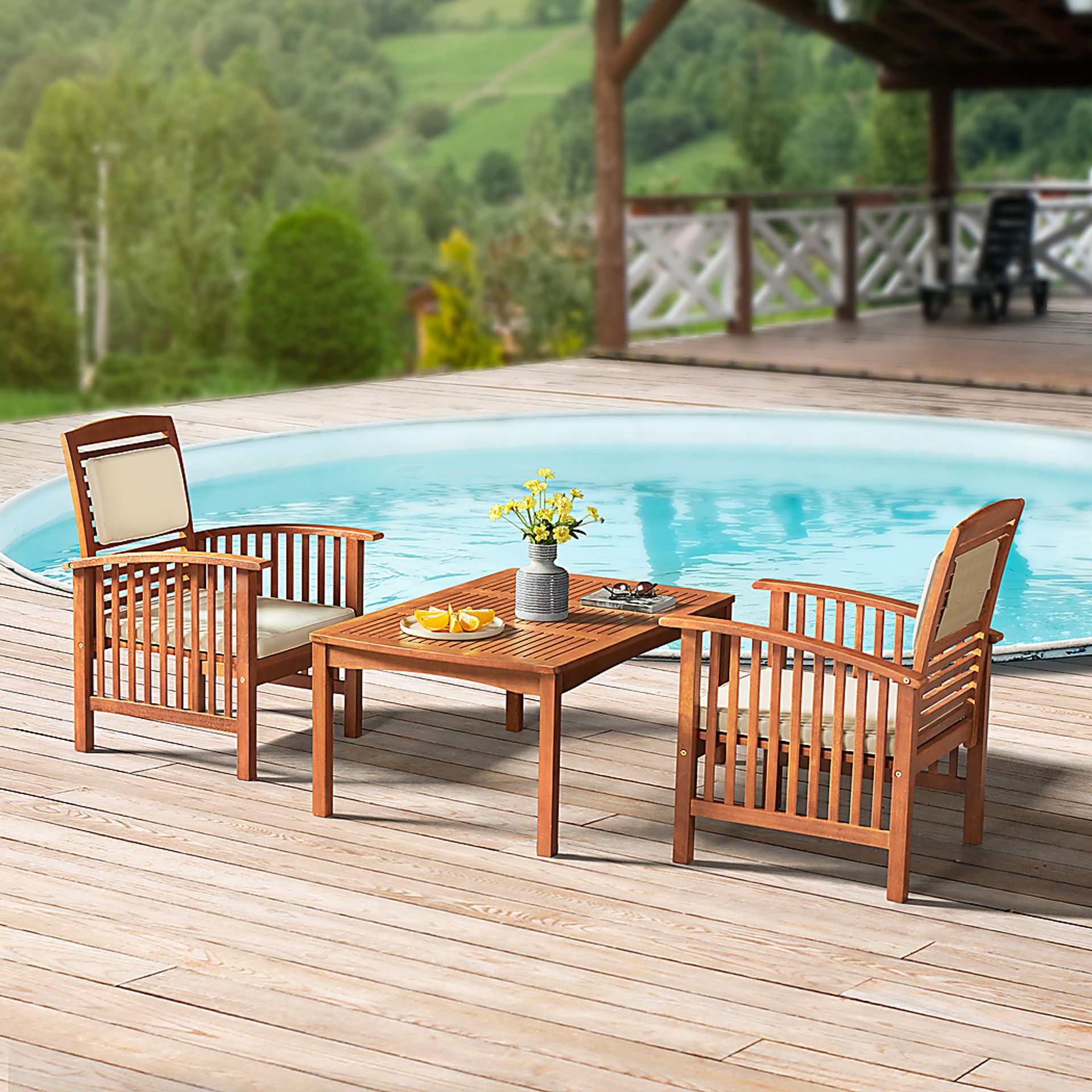 Outdoor Lichty Brown 3pc Seating Set - Image 2