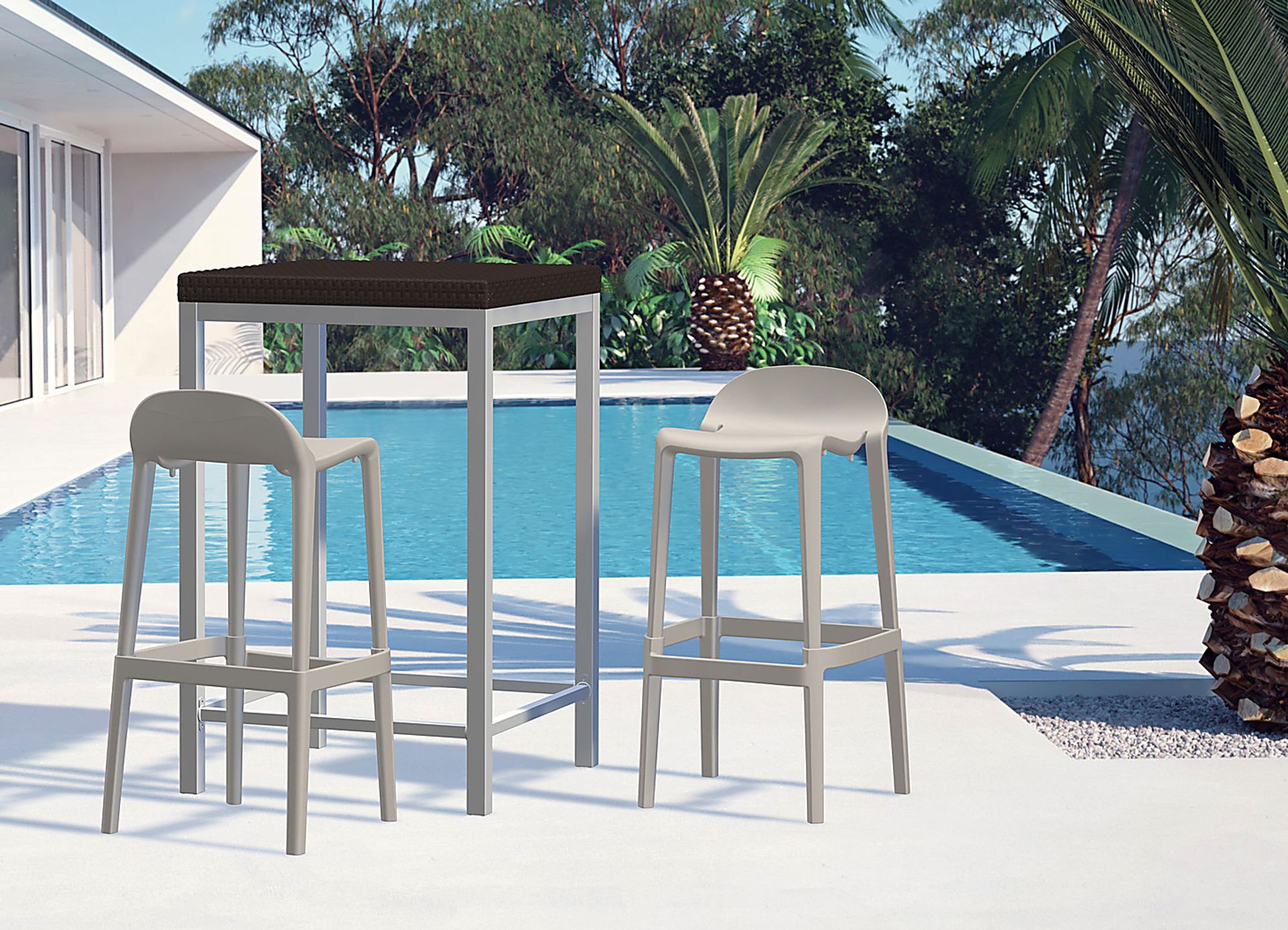 Outdoor Lulia Gray Barstool, Set of 2 - Image 2