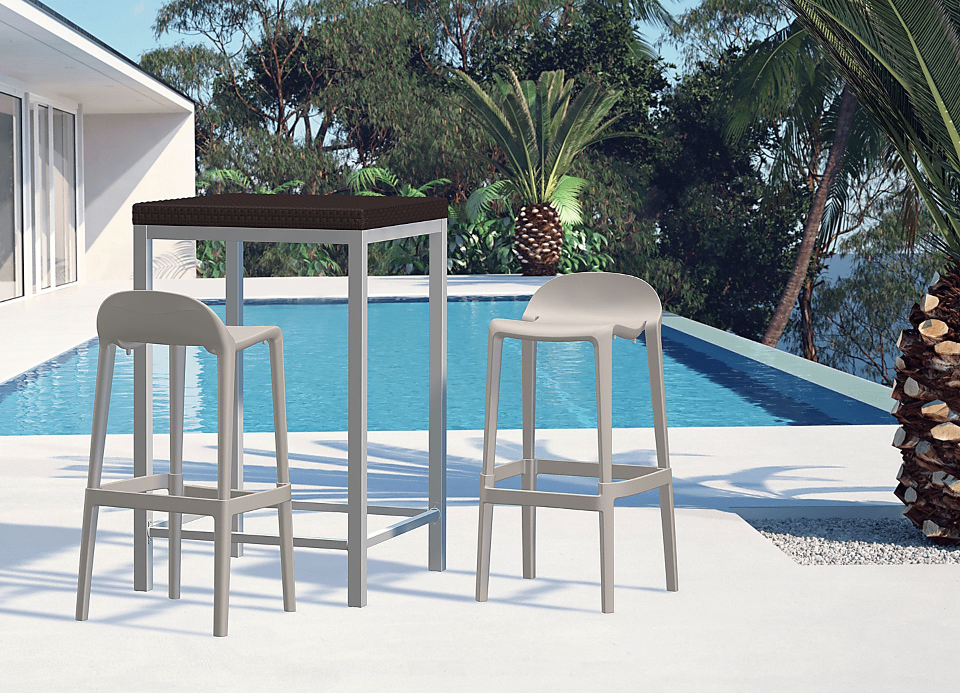 Outdoor Lulia Gray Barstool, Set of 2 - Image 2