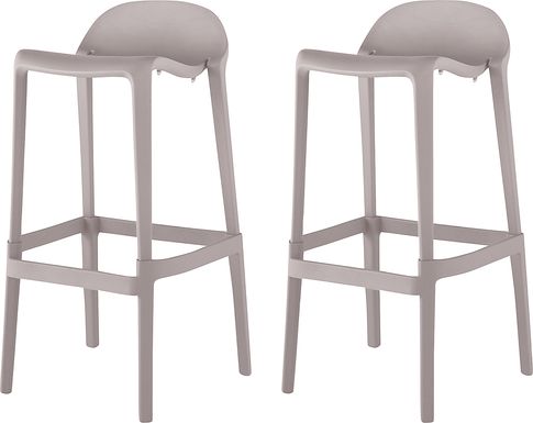 Outdoor Lulia Gray Barstool, Set of 2