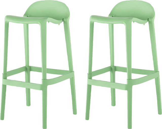 Outdoor Lulia Green Barstool, Set of 2 - Thumbnail - Image 1