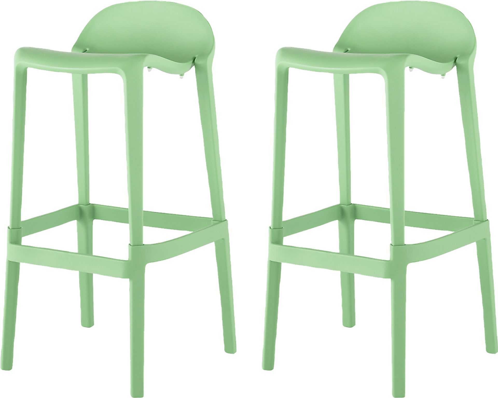 Outdoor Lulia Green Barstool, Set of 2 - Image 1