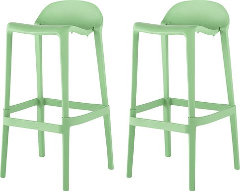 Outdoor Lulia Green Barstool, Set of 2