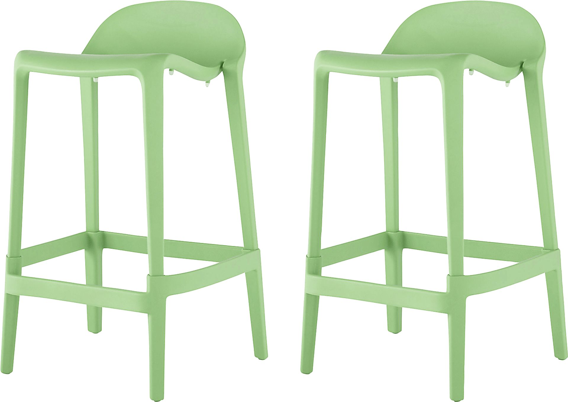 Outdoor Lulia Green Counter Stool, Set of 2 - Image 1