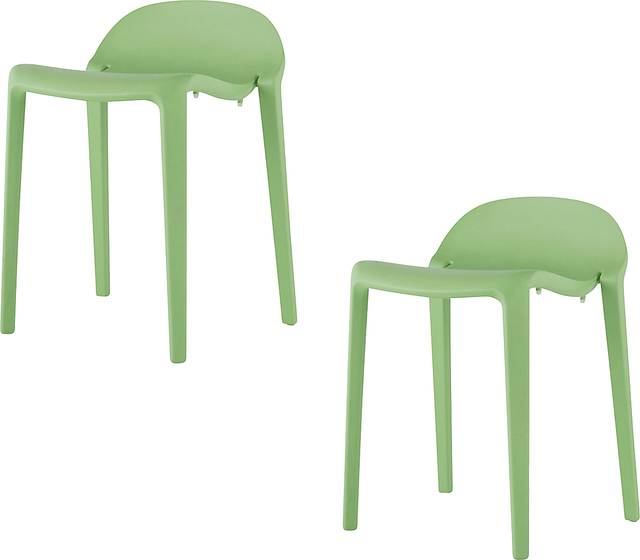 Outdoor Lulia Green Stool, Set of 2 - Thumbnail - Image 1