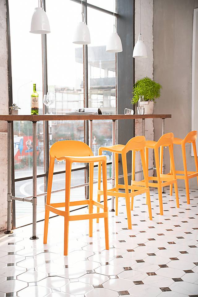 Outdoor Lulia Orange Barstool, Set of 2 - Thumbnail - Image 5