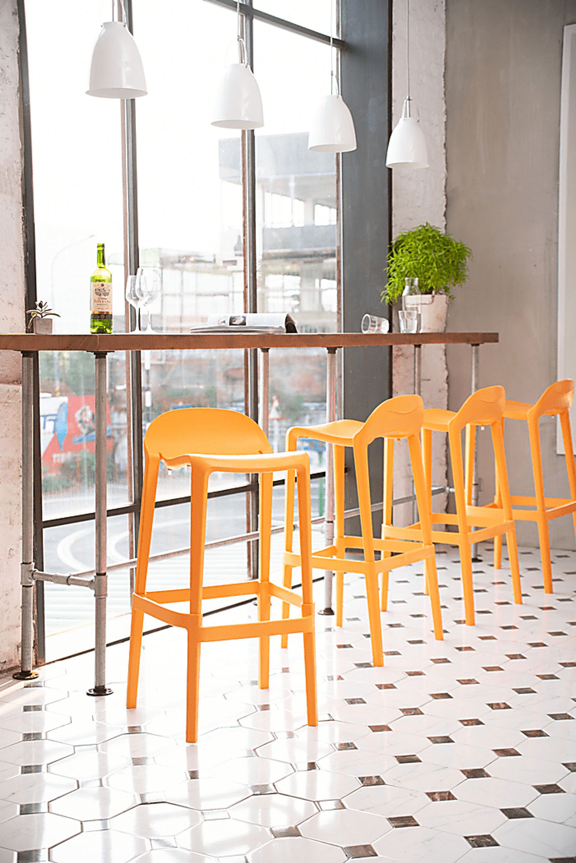 Outdoor Lulia Orange Barstool, Set of 2 - Image 5