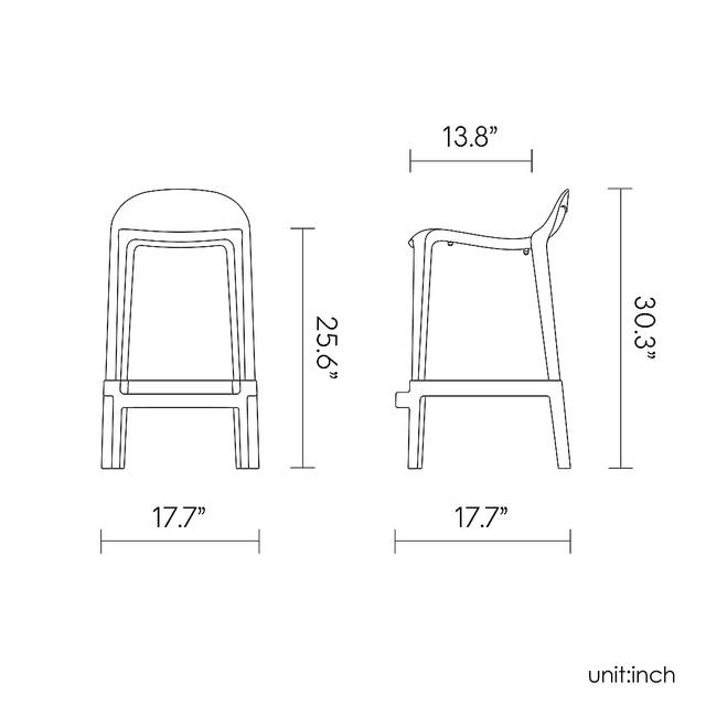 Outdoor Lulia Orange Counter Stool, Set of 2 - Thumbnail - Image 9