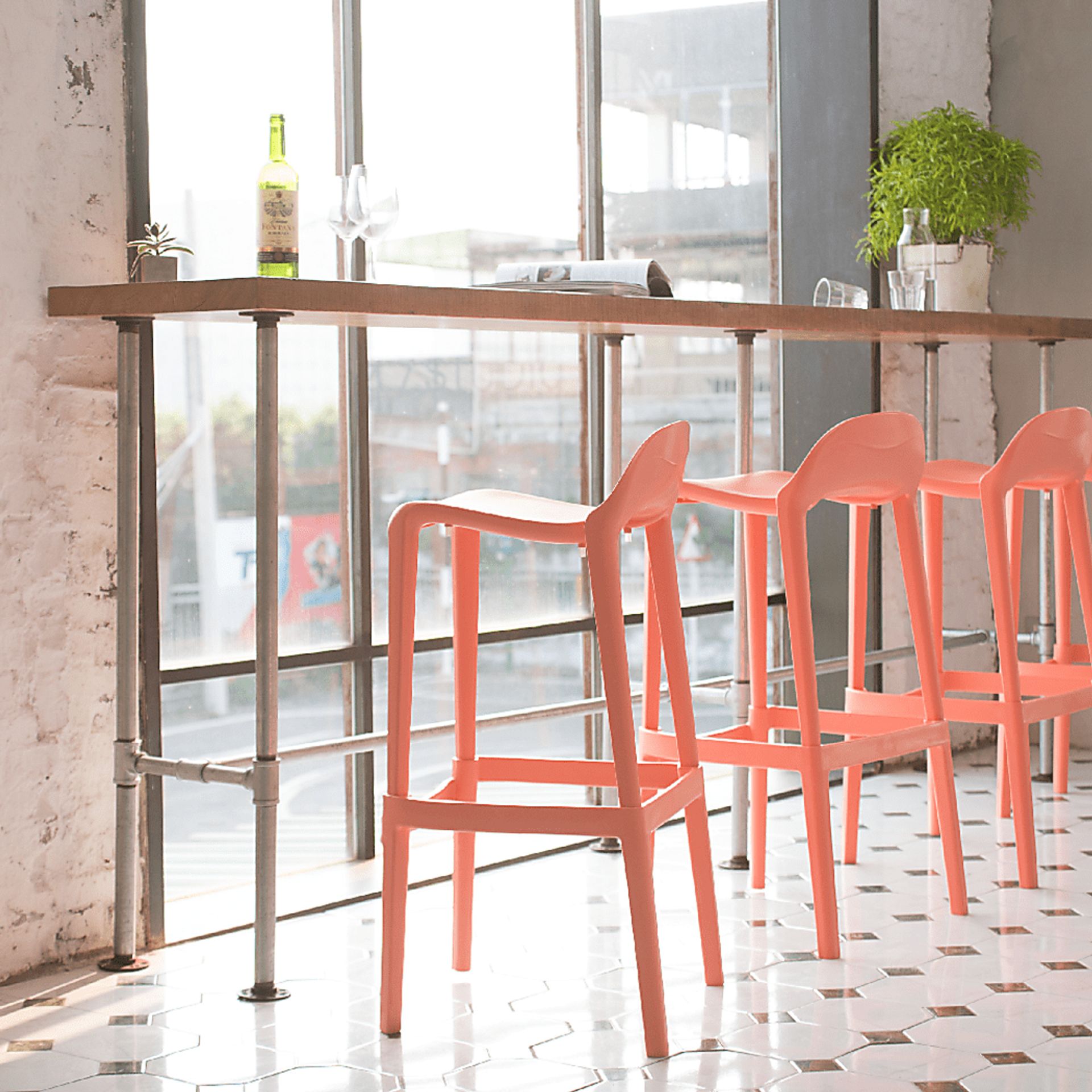 Outdoor Lulia Salmon Barstool, Set of 2 - Image 6
