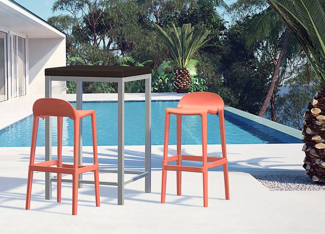 Outdoor Lulia Salmon Barstool, Set of 2 - Thumbnail - Image 8