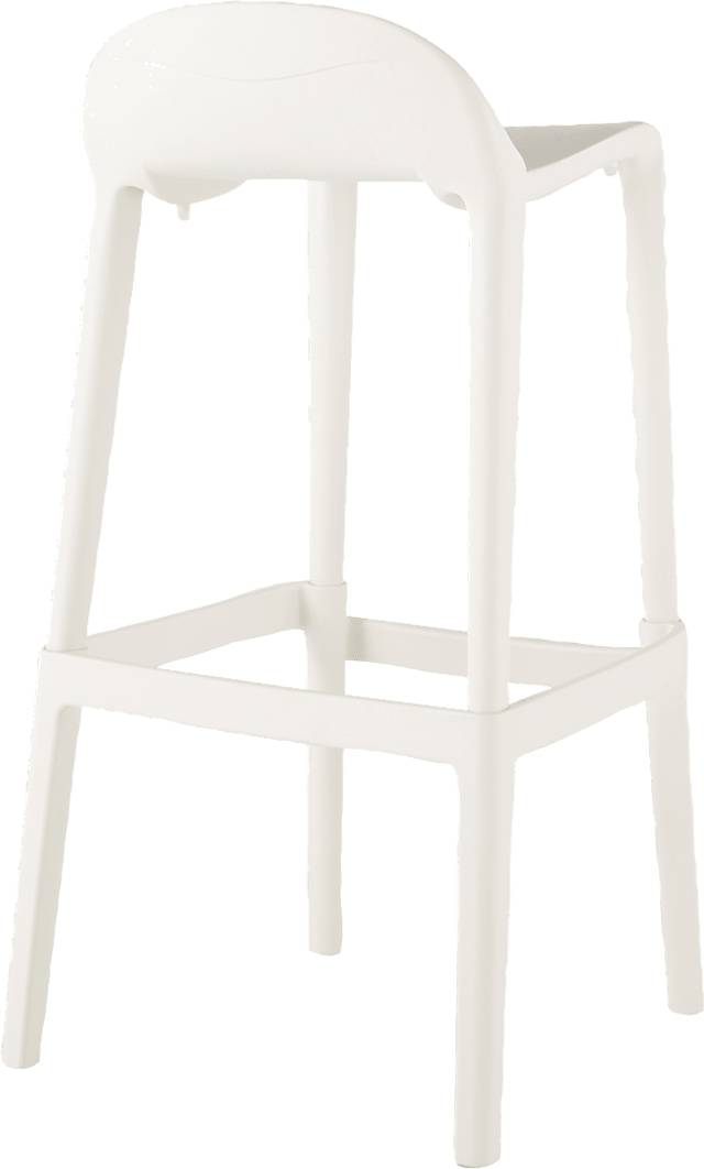 Outdoor Lulia White Barstool, Set of 2 - Thumbnail - Image 4