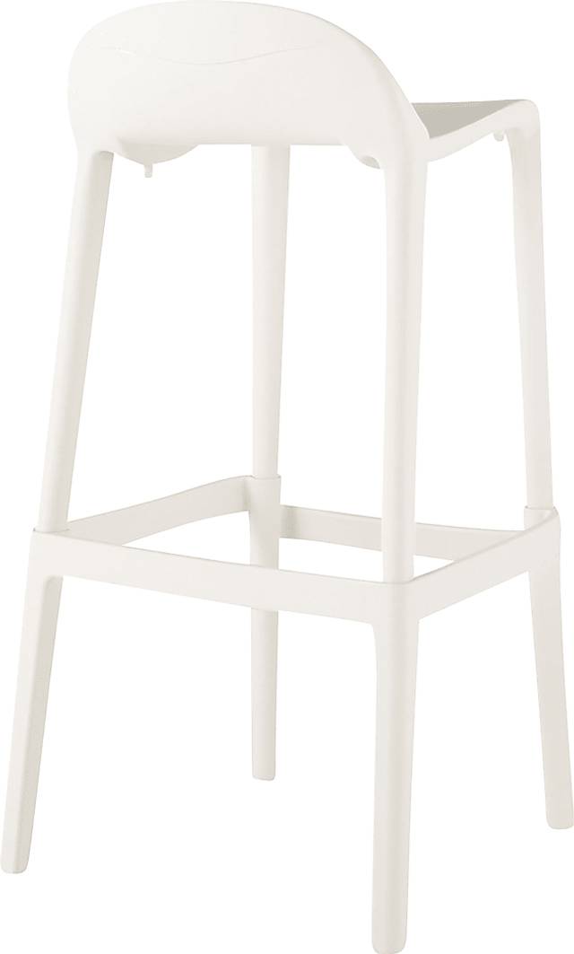 Outdoor Lulia White Barstool, Set of 2 - Thumbnail - Image 4