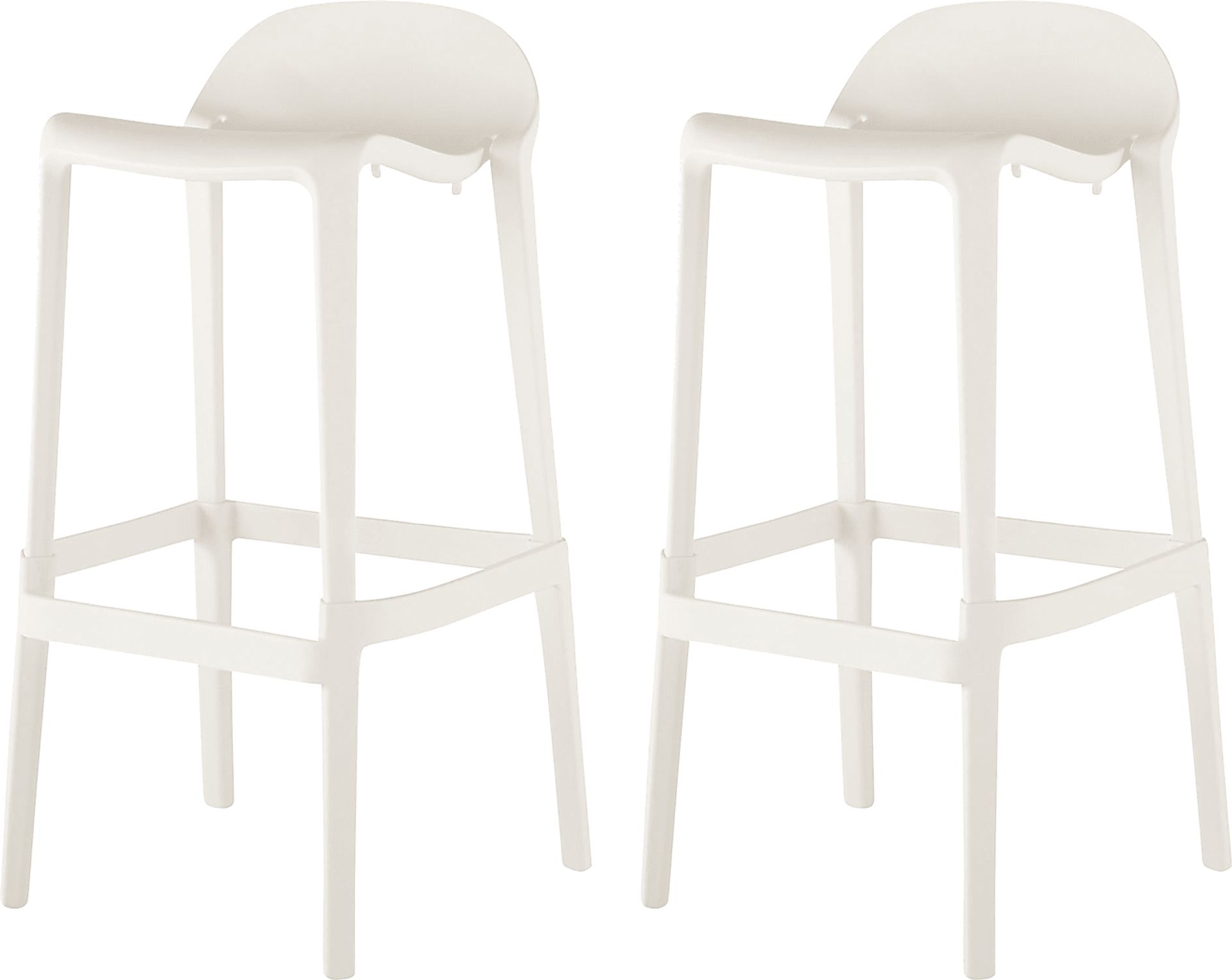 Outdoor Lulia White Barstool, Set of 2 - Image 1