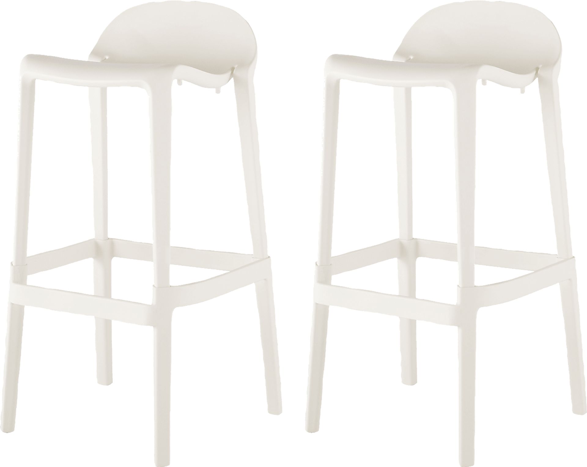 Outdoor Lulia White Barstool, Set of 2 - Image 1