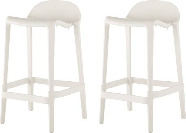 Outdoor Lulia White Counter Stool, Set of 2 - Thumbnail - Image 1
