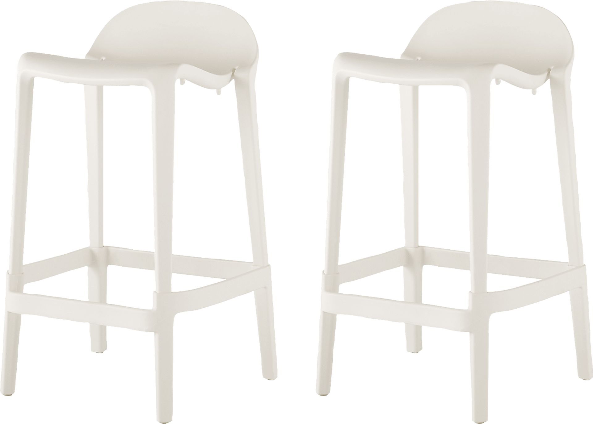 Outdoor Lulia White Counter Stool, Set of 2 - Image 1