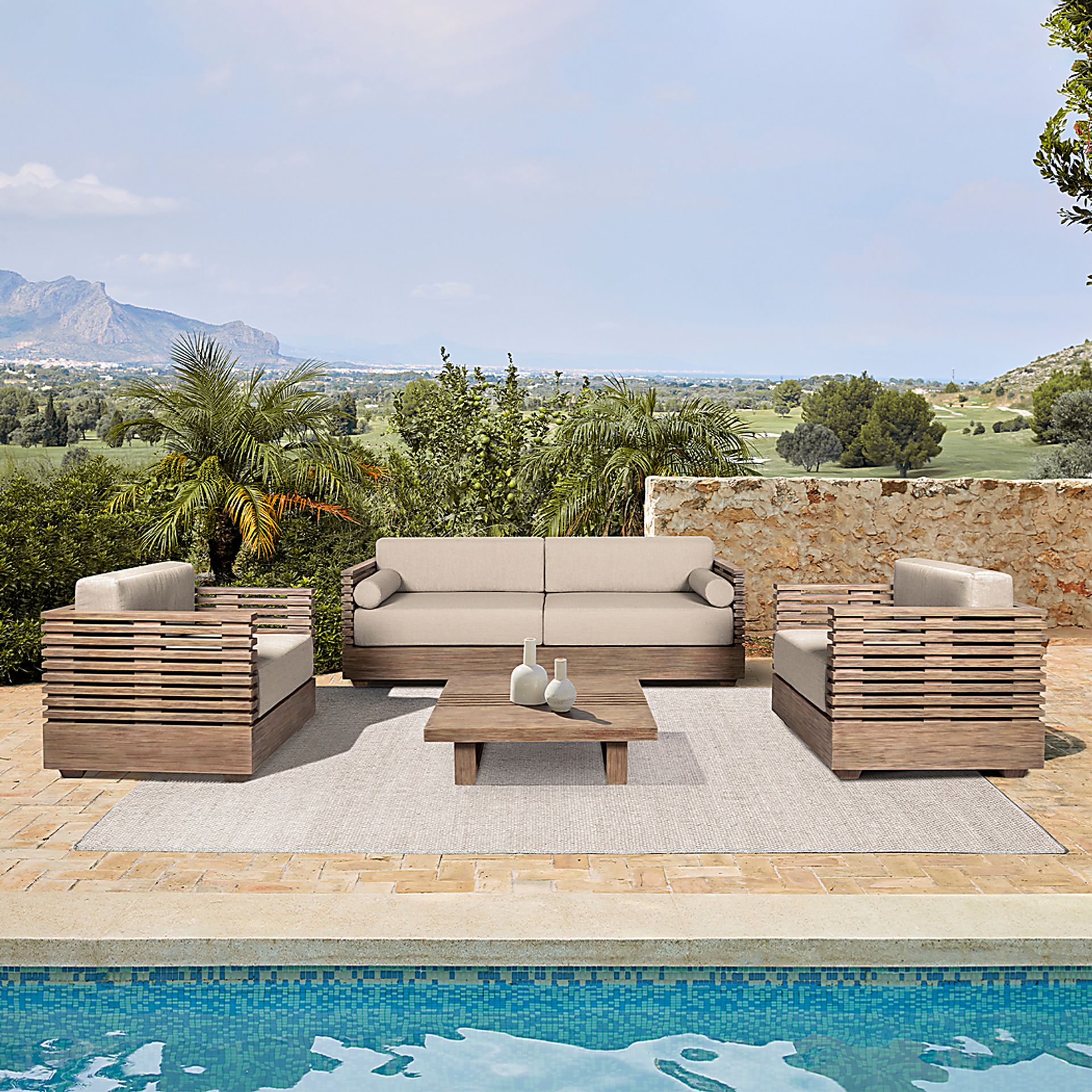 Outdoor Lunenton Brown Cocktail Table - Image 8
