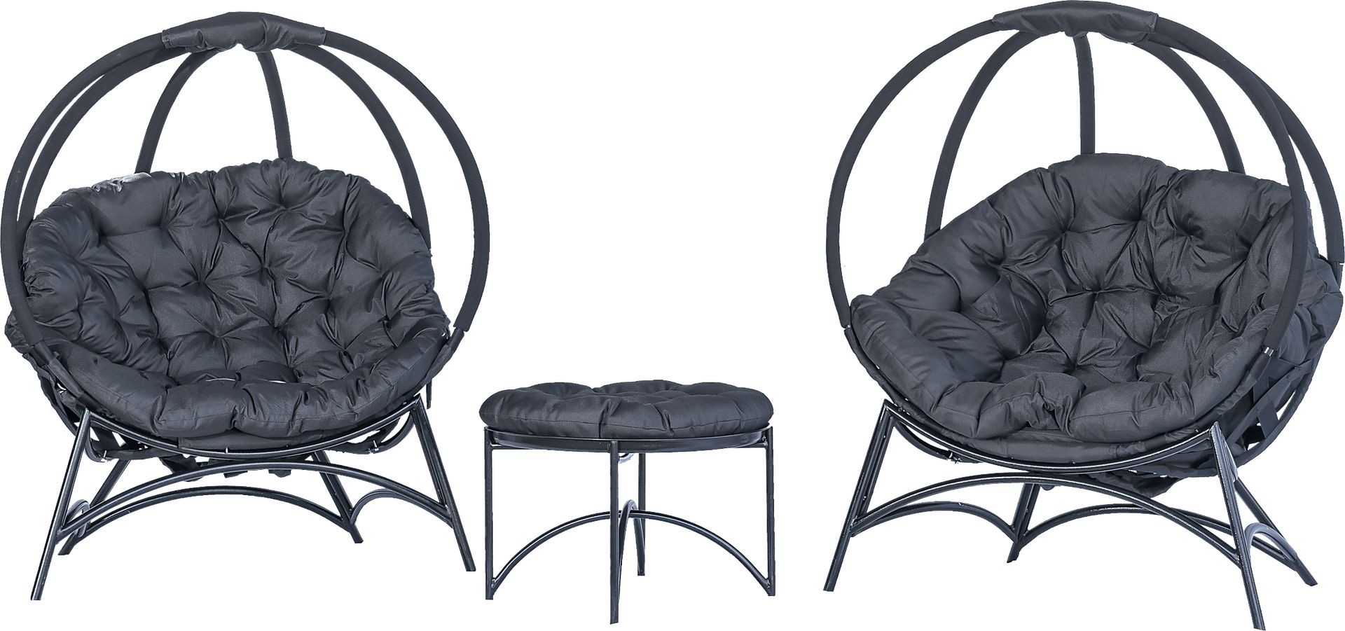 Outdoor Martim Black Conversation Set, Set of 3 - Image 5