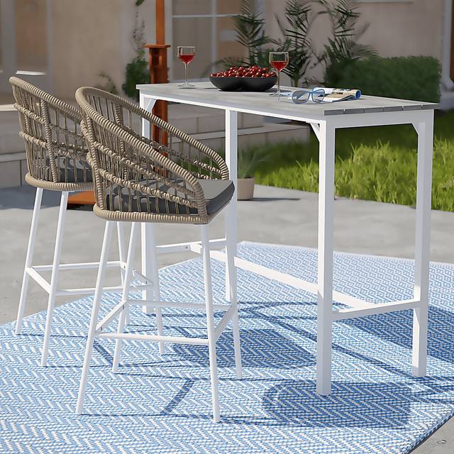 Outdoor Melridge Tan Bar Stool, Set of 2 - Thumbnail - Image 7
