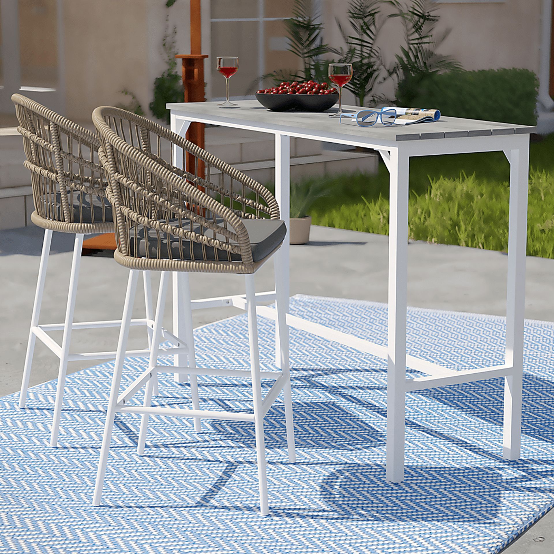 Outdoor Melridge Tan Bar Stool, Set of 2 - Image 7