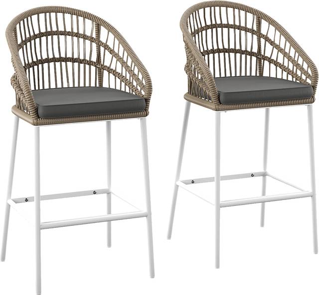 Outdoor Melridge Tan Bar Stool, Set of 2 - Thumbnail - Image 1