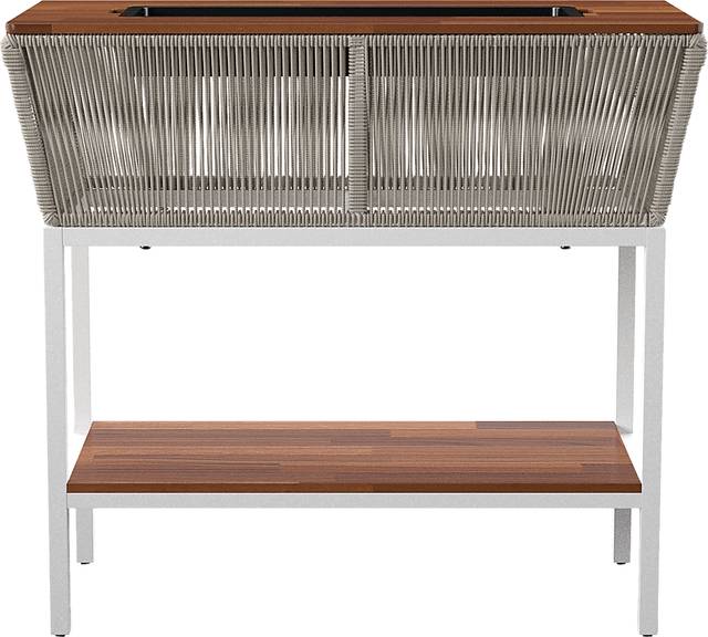 Outdoor Menifee Brown Bar Cart - Thumbnail - Image 2