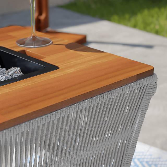 Outdoor Menifee Brown Bar Cart - Thumbnail - Image 5