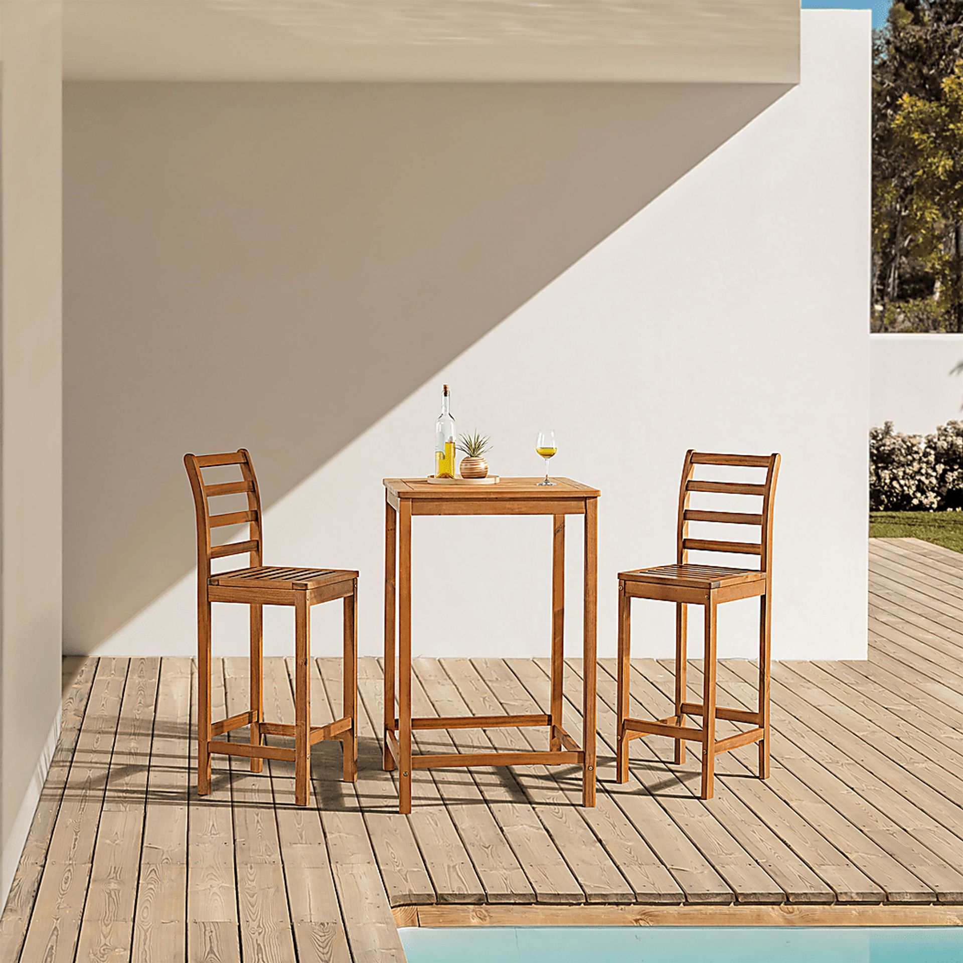 Outdoor Moenavi Brown Bar Bistro Set of 3 - Image 2