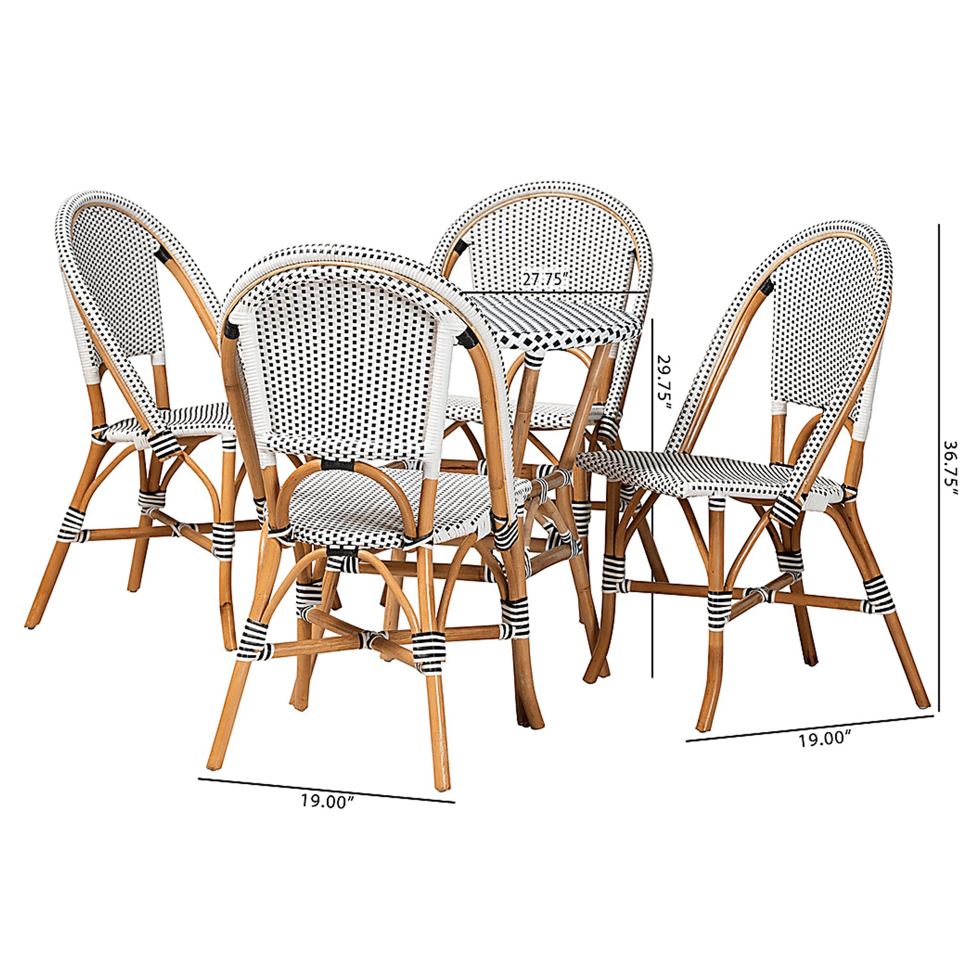 Outdoor Nalina Elle II Black 5pc Bistro Set - Image 15