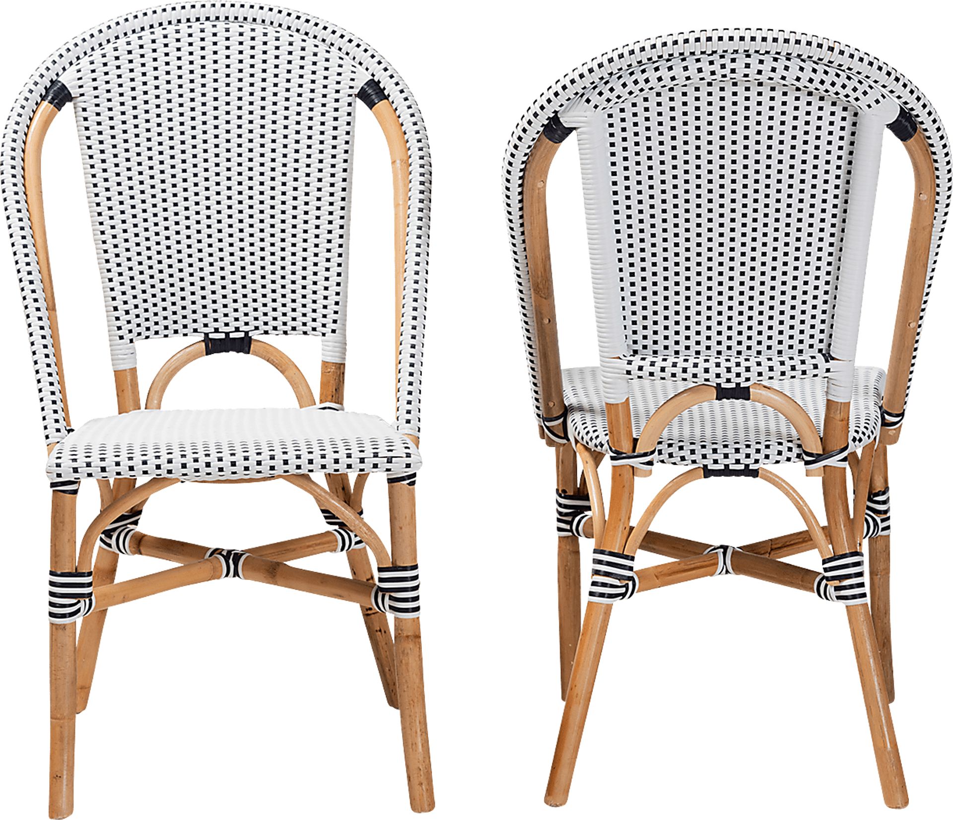 Outdoor Nalina Elle II Black Bistro Chair Set of 2 - Image 3