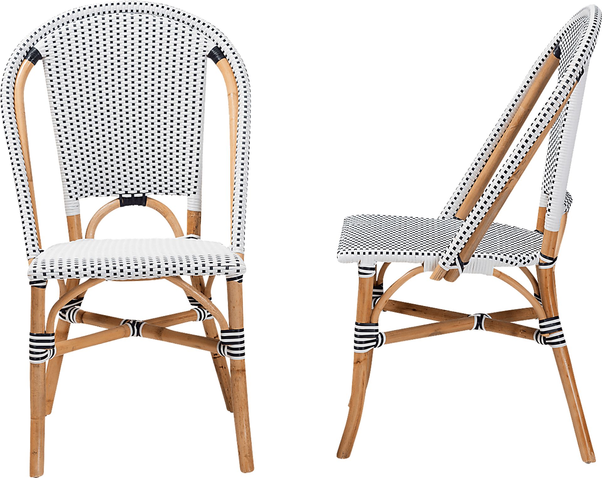 Outdoor Nalina Elle II Black Bistro Chair Set of 2 - Image 4