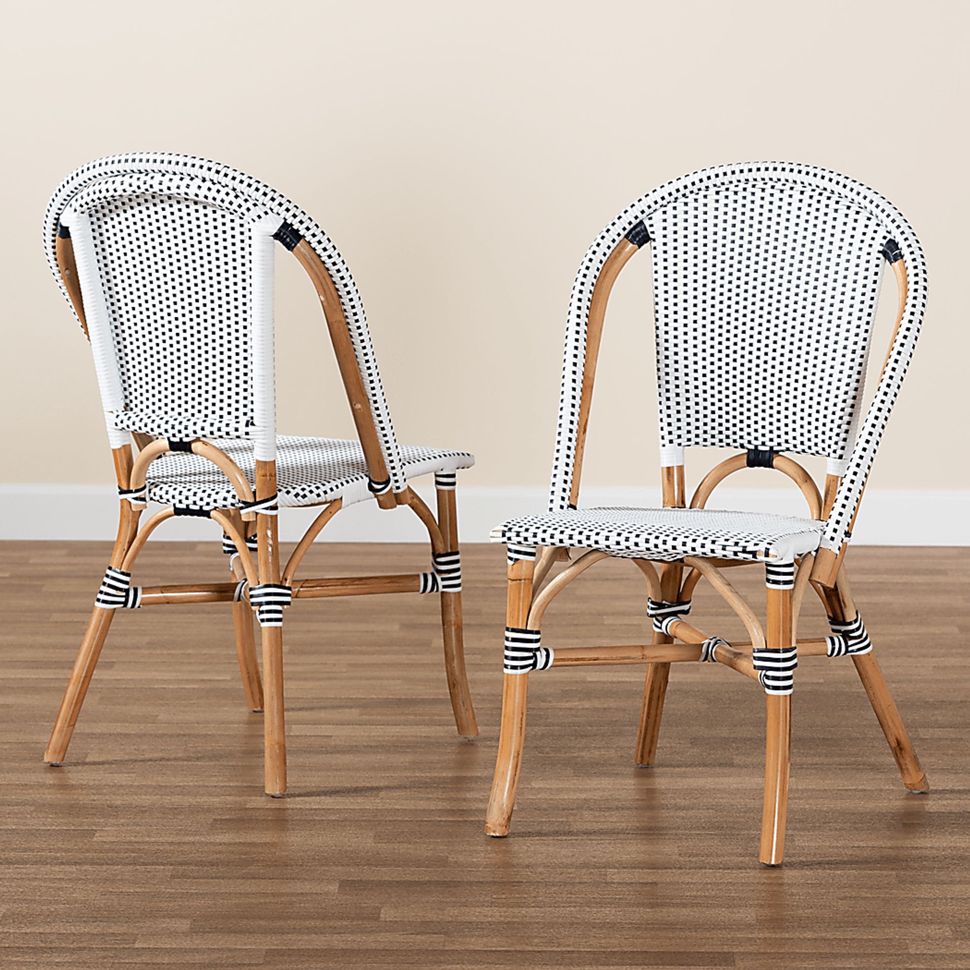 Outdoor Nalina Elle II Black Bistro Chair Set of 2 - Image 6