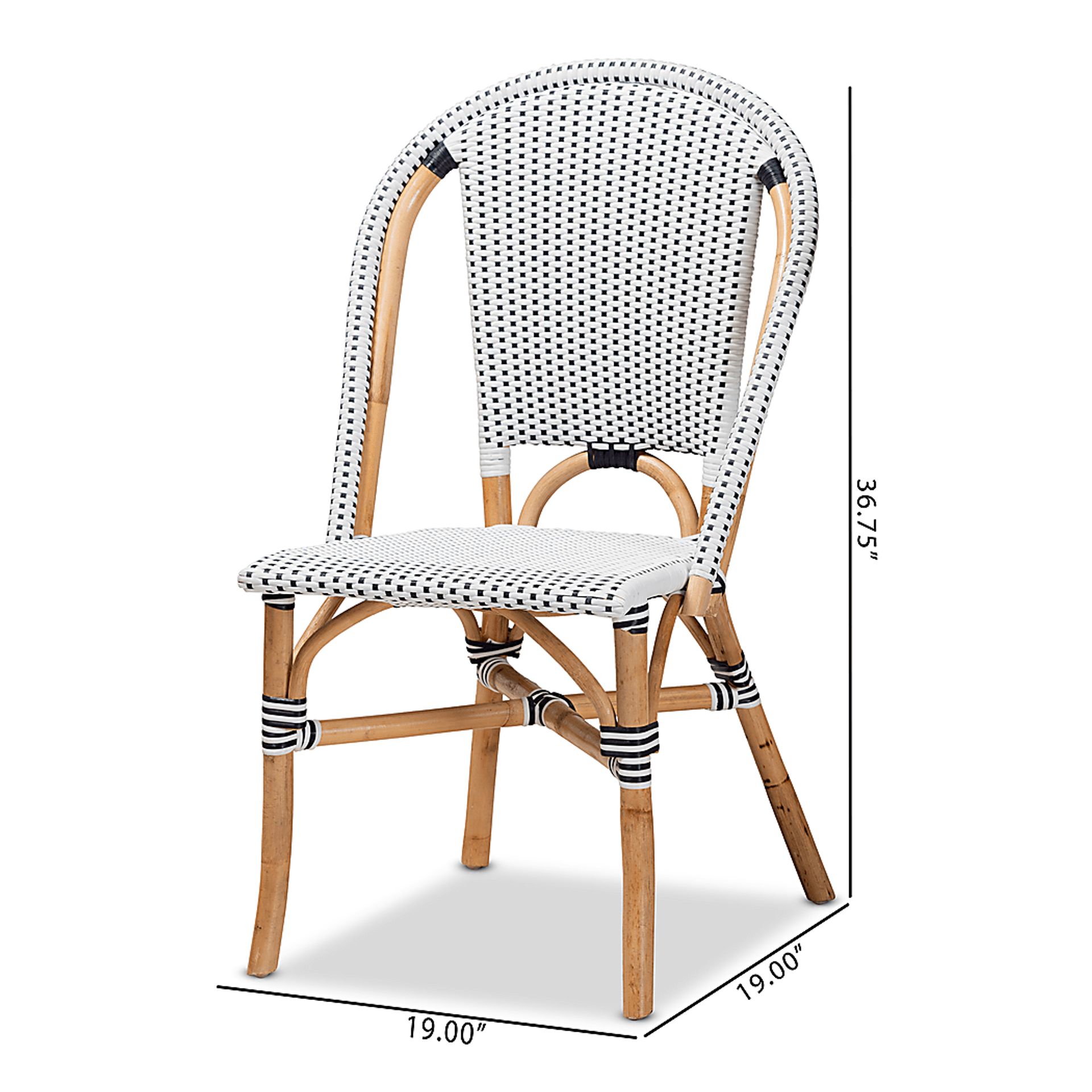 Outdoor Nalina Elle II Black Bistro Chair Set of 2 - Image 7