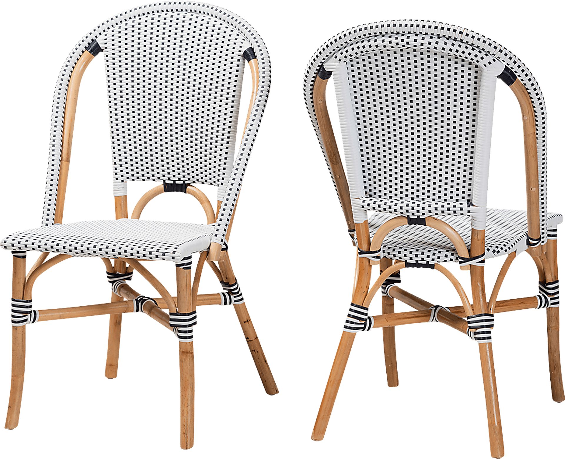 Outdoor Nalina Elle II Black Bistro Chair Set of 2 - Image 1