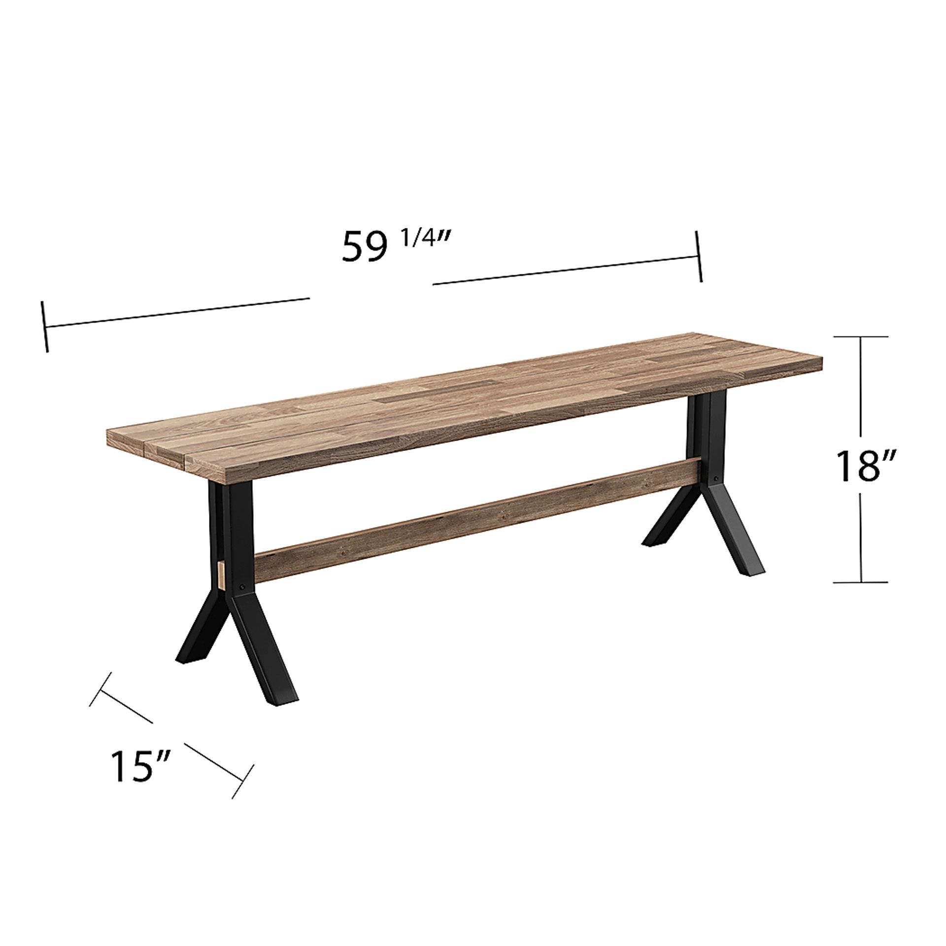 Vermissa Natural Outdoor Bench - Image 7