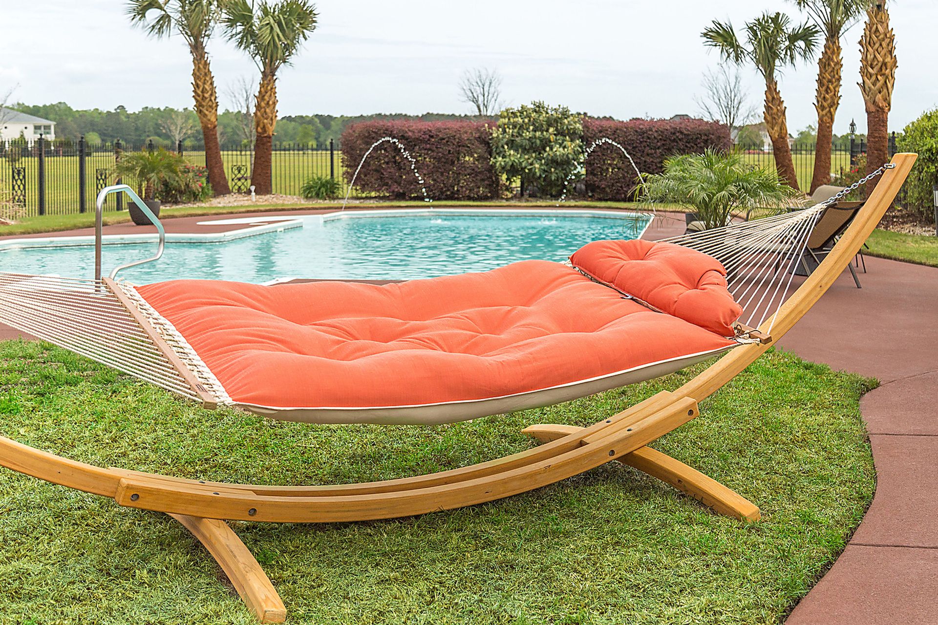 Outdoor Numako Orange Hammock & Stand, Set of 2 - Image 2