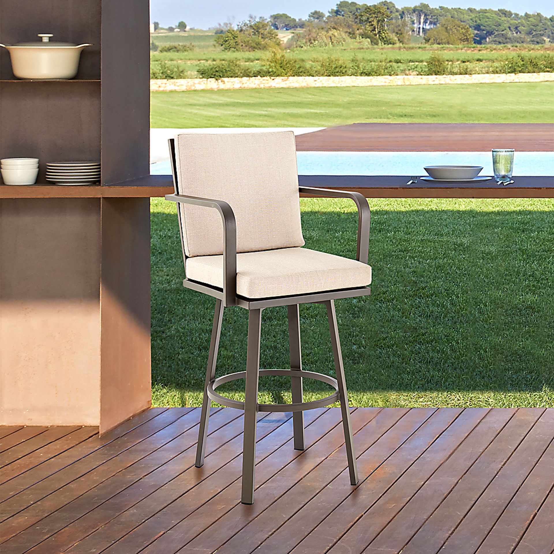 Outdoor Owlmart II Brown Counter Height Stool - Image 2