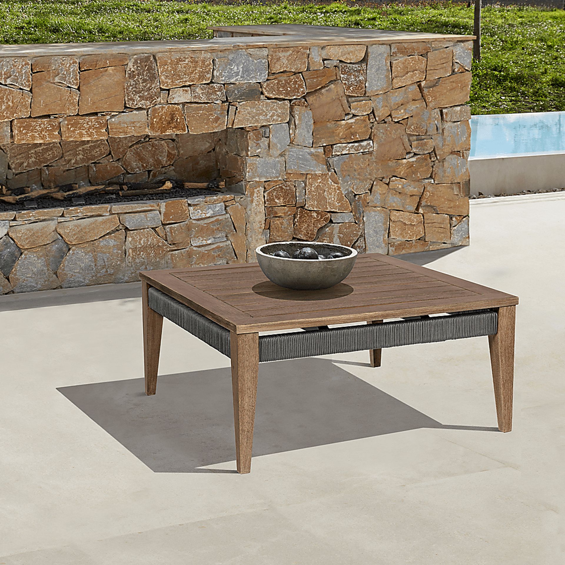 Outdoor Plymilem Brown Cocktail Table - Image 2