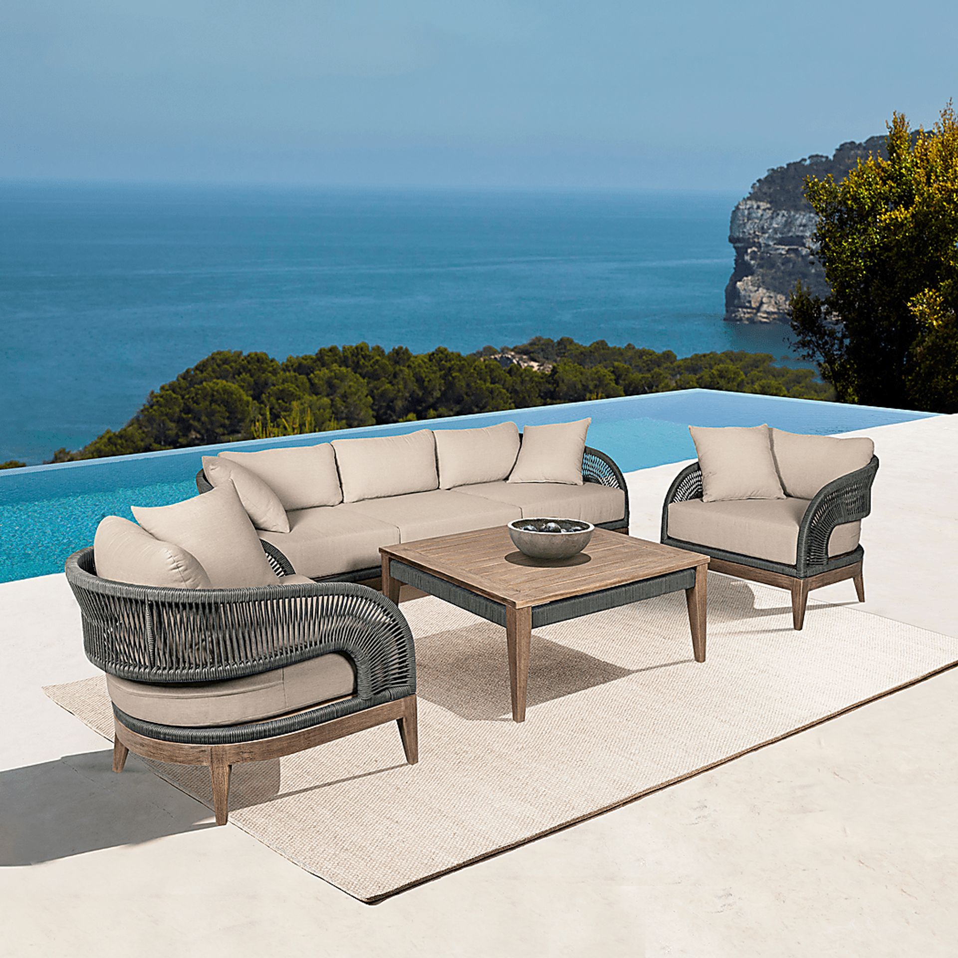 Outdoor Plymilem Brown Cocktail Table - Image 8