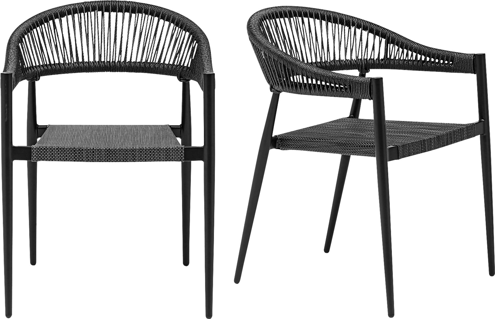 Outdoor Quadpaw Black Arm Chair, Set of 2 - Image 1