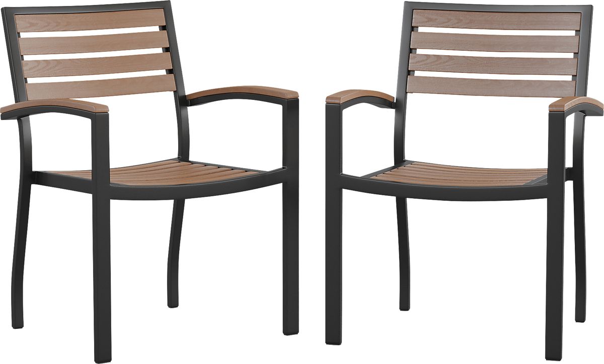Renoldor Brown Dark Wood Outdoor Dining Chair Rooms to Go
