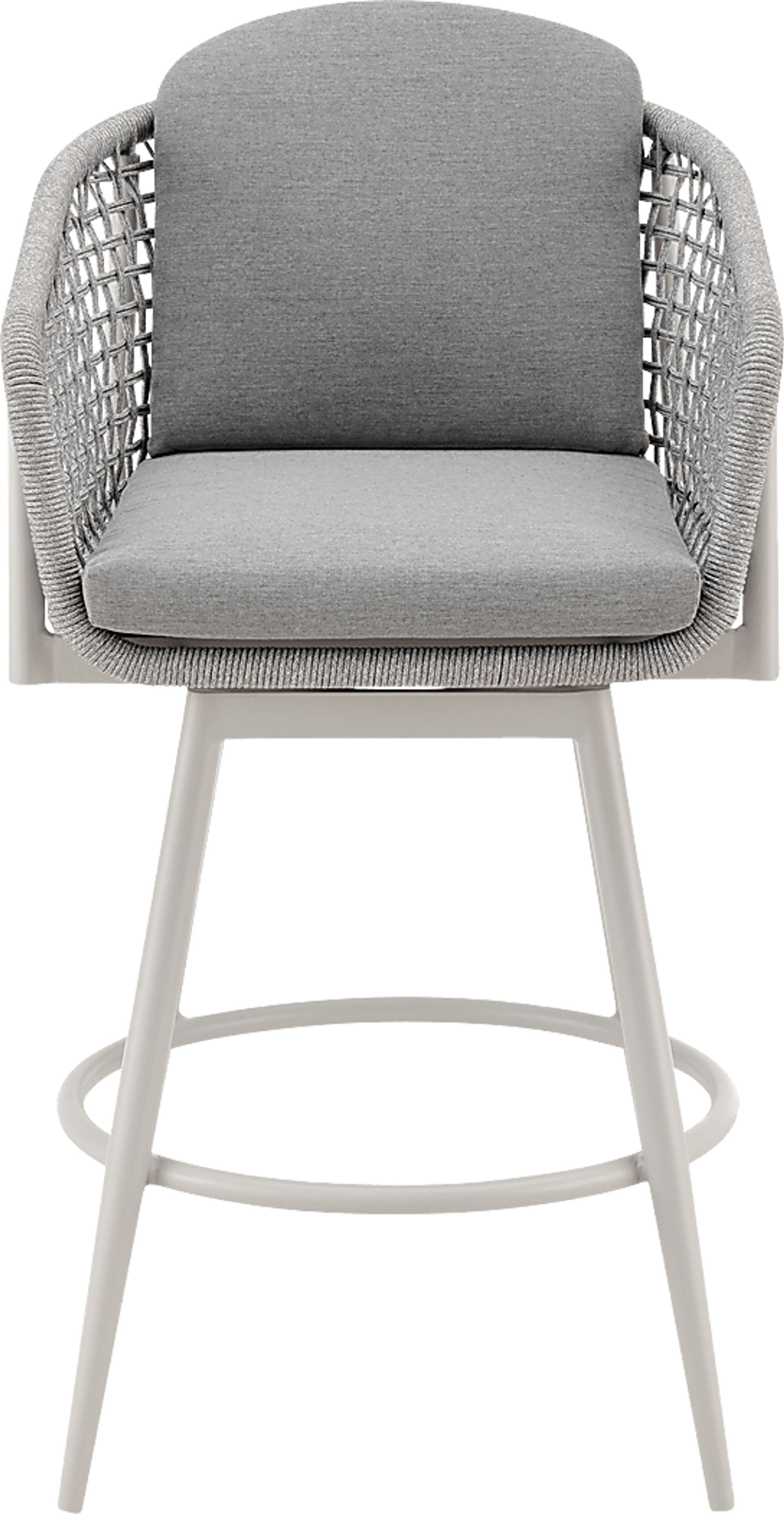 Outdoor Rowding Gray Swivel Barstool - Image 3