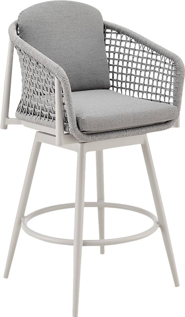 Outdoor Rowding Gray Swivel Barstool - Thumbnail - Image 1