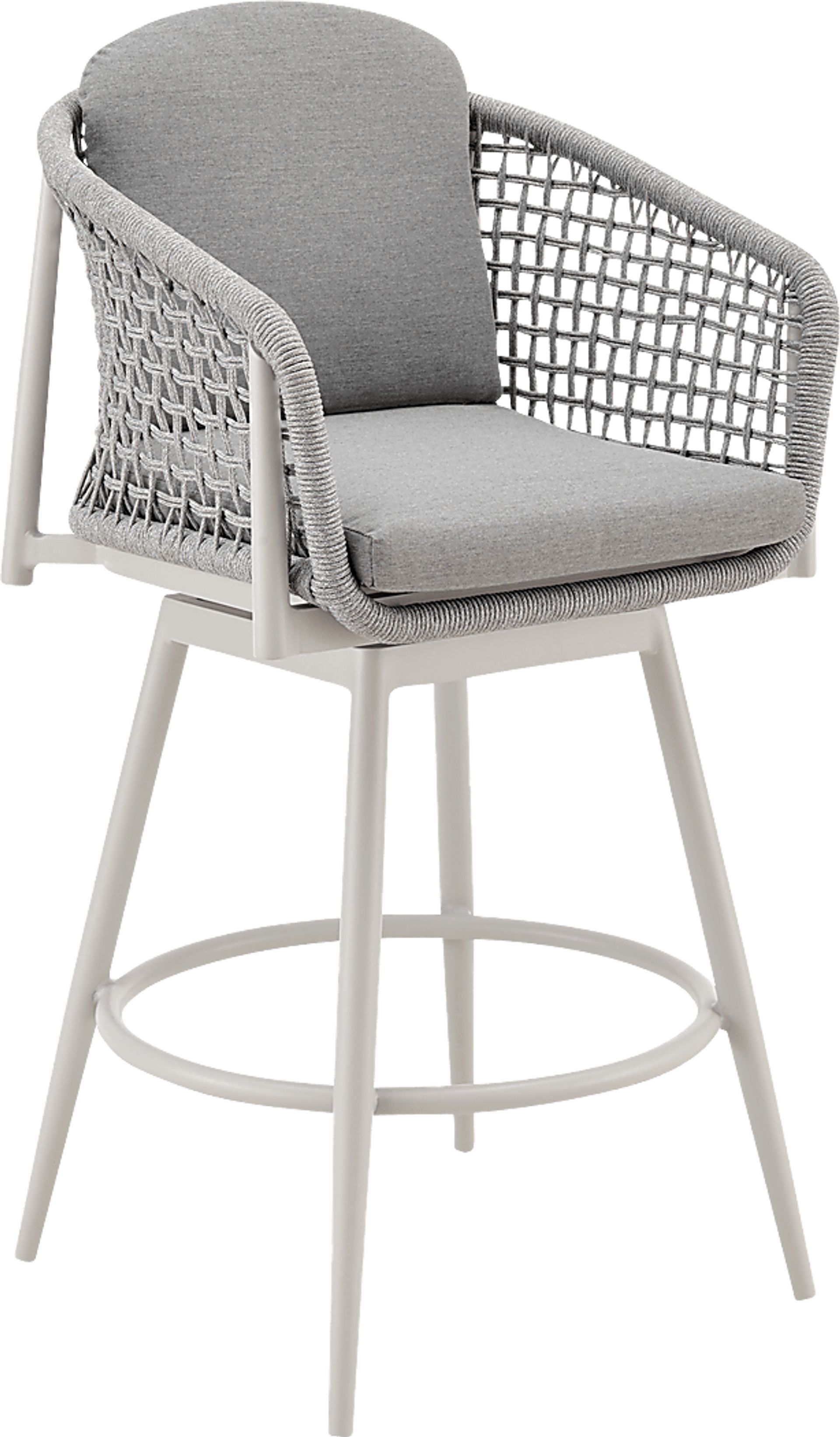 Outdoor Rowding Gray Swivel Barstool - Image 1